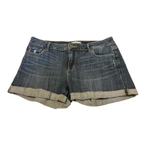 PAIGE Denim Shorts Size 29 Dark Wash Cuffed Hem Women's Designer Jean Shorts